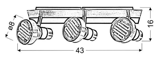 Wall lamp strip 3X9W GX53 SORTHA 93-08292
