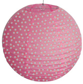 Abat-jour en papier rose à pois boule 35cm Cocoon Candellux 70-94028