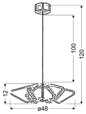 Suspension chrome 45cm LED 10W Caruso 31-55552