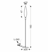 Lampa podłogowa Nordic szklana z bursztynowym kloszem czarna metalowa stojąca
