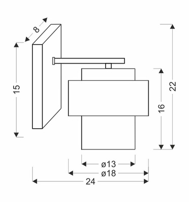Spiega Wandleuchte aus schwarzem Messing E27 mit farblosem Lampenschirm