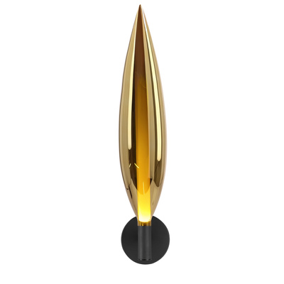 Nordic wall light black with gold glass shade for living room and bedroom 1x5W G9