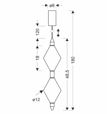 VITA lampa wisząca czarny 7,5W LED 2700K 2 x klosz bezbarwny