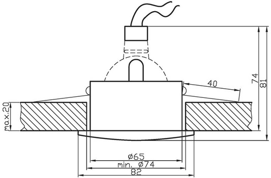 Plafonnier Candellux 2291149 Sh-07 Ip65 Mr16