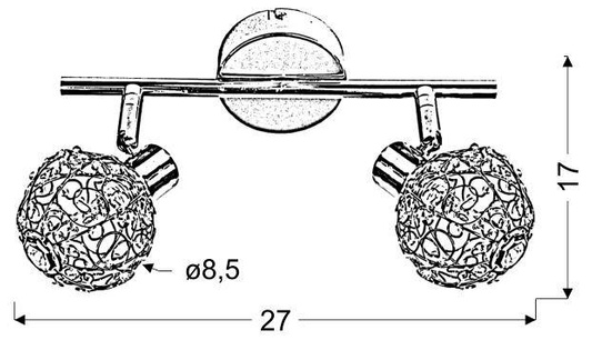 Candellux Collier lampe 92-13644 bande chromée G9