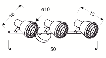 Lampă de perete/plafon abajur cupru negru 3xE14 40W Neria 93-82572