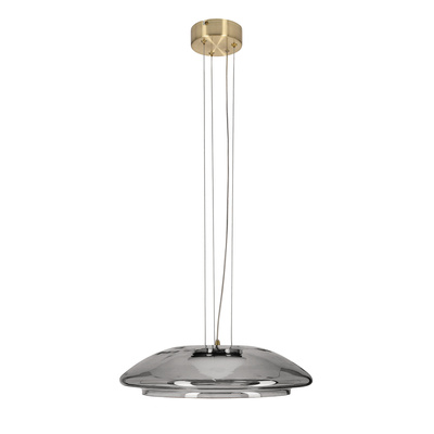 Suspension Ombre 42 en verre au dessus de table abat jour fumé GX53