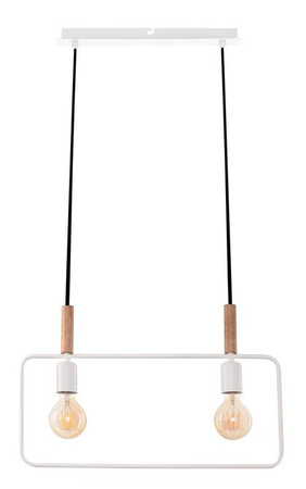 Lampe suspendue blanche hauteur réglable 2x60W E27 Frame 32-73549