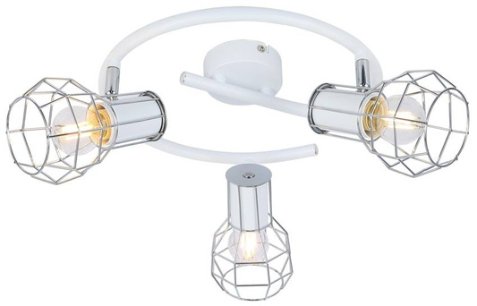 White spiral ceiling lamp with a wire shade 3x40W Sancho Candellux 98-61768