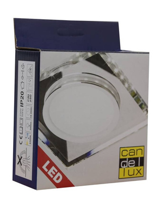 Plafonnier LED carré chrome/blanc SSP-22 2263885