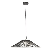 Pendant lamp Sonte 60 black with white shade over table GX53