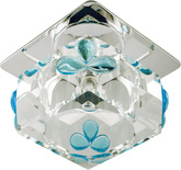 Plafonnier cristal bleu 1xG4