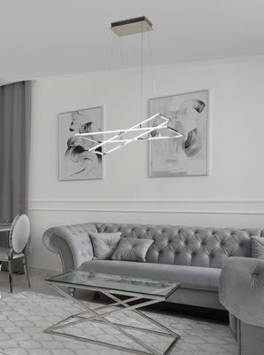 lampa sufitowa wisząca candellux apeti kseros led srebrno szary 4000k