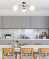 Estar plafonnier chrome E27 avec abat-jour blanc 33-09432