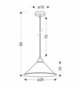 Suspensie Avola crom e27 cu abajur alb 31-20710