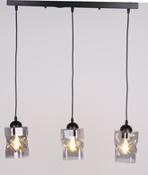 Suspension noir/bande fumée 3xE27 Felis 33-00149