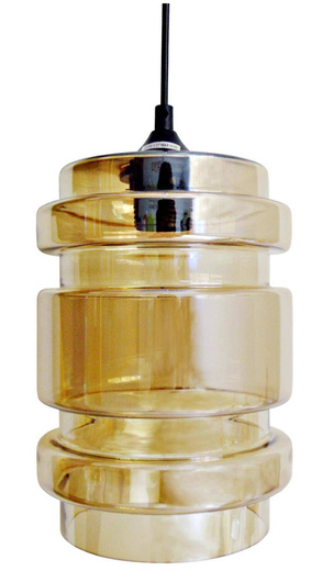 Hanging ceiling lamp glass amber 60W E27 Decorado Candellux 31-36643-Z