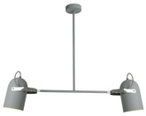 Plafonnier suspendu gris 2X40W E27 GRIS 32-66510
