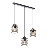 Lampa wisząca sufitowa czarna listwa 3xE27 Glob 33-00378