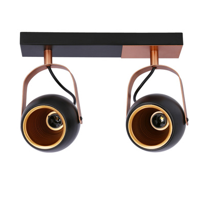 Black and copper adjustable spot lamp E14 2x40W Anica 92-81797