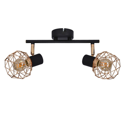 Plafoniera lamelă abajur cupru negru Acrobat 92-22202