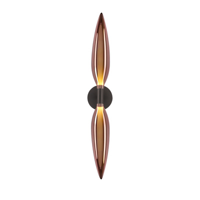 Nordic glass double wall light with copper shades for living room and bedroom