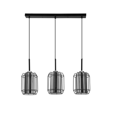 Jonera hanging lamp black 3x40 E27 smoked shade 33-08435