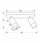 Lampa sufitowa Conti listwa regulowana 2-punktowa do salonu metalowa