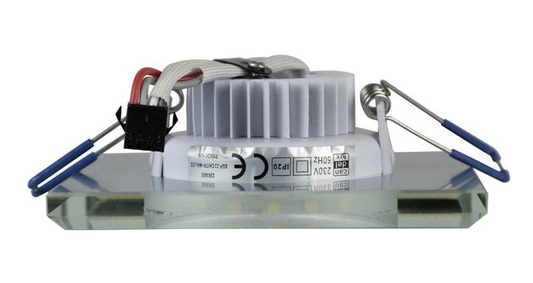 Plafonnier LED carré chrome/blanc SSP-22 2263885