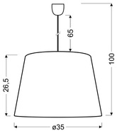 Lampa wisząca z abażurem Platino srebrna nowoczesna do salonu i jadalni