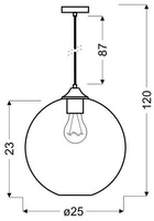 Hanging lamp glass ball brown + Edison bulb 31-28259
