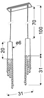 LED hanging lamp 2x3W Duero 32-25265-Z
