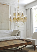 Hanging lamp gold chandelier 12xE14 Maria Teresa 30-94608