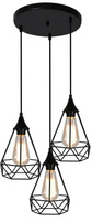 Lampa sufitowa wisząca czarna druciana talerz 3x60W Graf Candellux 33-62918