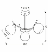 AMOS Lampa wiszaca chromowy 3x40W E27 klosz biały 33-34991