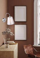 Runde Wandleuchte aus Chrom mit grauem Stoffschirm Luk Candellux 21-70739