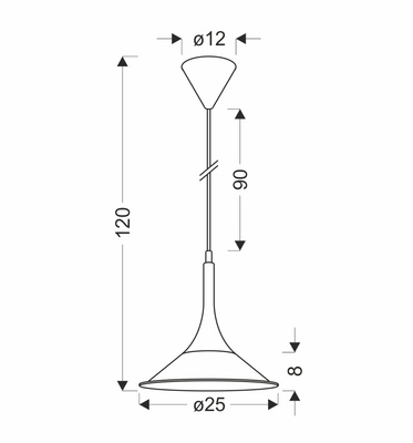 Lampe suspendue noire 25cm Kiruna S Ledea 50101205