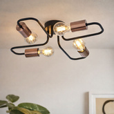 Ceiling lamp 4xE27 48cm black HERPE 34-66923