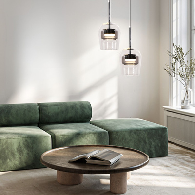 Pendant Lamp Glaxi Glass Grey GX53