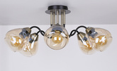 Smoked black/gold ceiling lamp 5xE27 Unica 33-00880