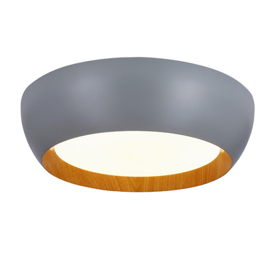 abruzzo lampa sufitowa plafon szaro drewniany klosz biały 14-24114