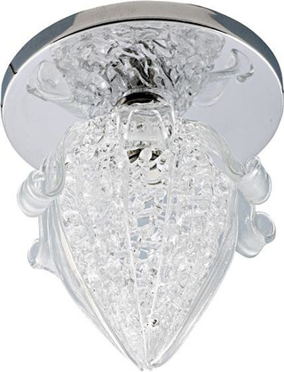 Plafonnier sk-37 ch g4 chrome cristal fixe 20w g4 bouton floral