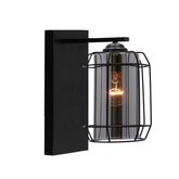 Jonera lamp applique noire P25 1X40 E27 abat-jour fumé 21-08411
