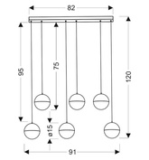 PLAFONNIER SUSPENDU CANDELLUX APETI FURNI NOIR 4000K