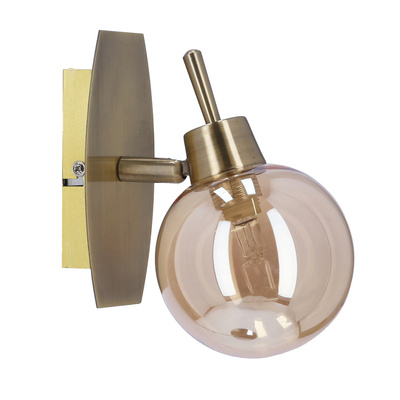 Aplică Llamp patinata 1x40w g9 cu abajur chihlimbar