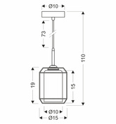 JONERA lampa wisząca czarny 1x40W E27 klosz  bursztynowy