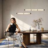 Lampa wisząca Corte szklana pozioma nad stół podwójna LED 18W 3000K