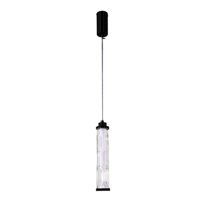 Lampa wisząca Corte szklana tuba czarny mat LED 10W 3000K do salonu