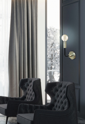 Applique patine/noir mat sans abat-jour Saga 21-01313