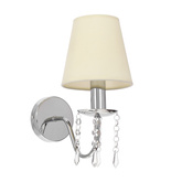 Kinkiet chromowy /beżowy abażur z kryształkami 40W Ruti Candellux 21-58706